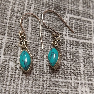 Turquoise oval drop earrings