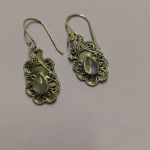 Indian Silver teardrop stone earrings