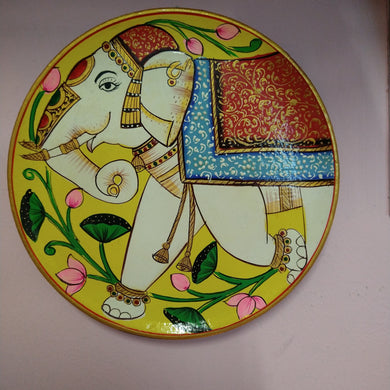 Hand painted elephant plaque