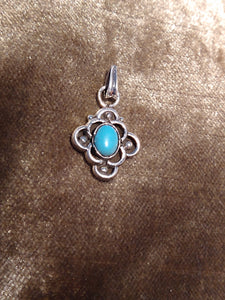 Indian silver and blue howlite pendant