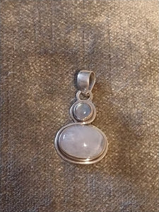 Indian silver and moonstone pendant