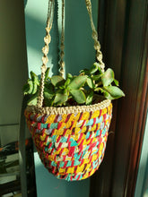 Sari and jute hanging basket
