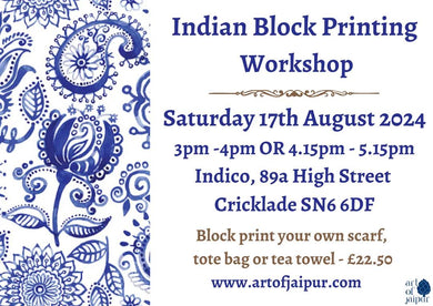 Block printing taster session 17th  August 2024