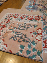 Block print thick cotton place mats and napkins set