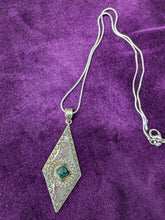 Stunning Indian silver diamond shape pendant