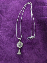 Pretty pure Indian silver  pendant with Amethyst and drop charm