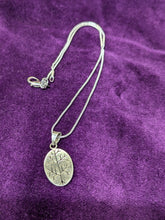 Sterling silver etched tree pendant