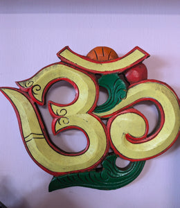 Hand made Om painted plaque