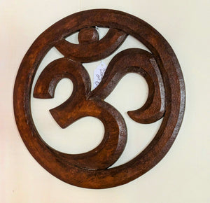 Large wooden handmade Om plaque