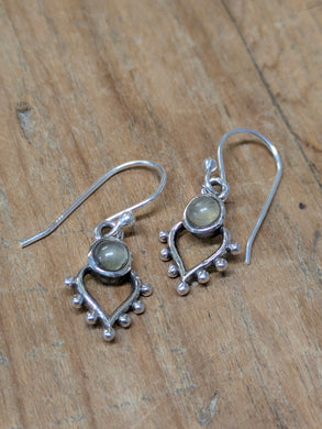 Pure Indian silver Moonstone drop earrings