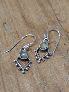 Pure Indian silver Moonstone drop earrings