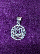 Pure Indian silver Circle Lotus Flower Pendant