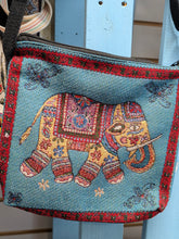 Small elephant shoulder and cross body tapestry bag