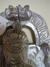 Hand-carved wooden Ganesh in silver