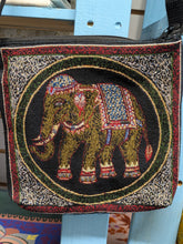 Small elephant shoulder and cross body tapestry bag