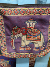 Small elephant shoulder and cross body tapestry bag