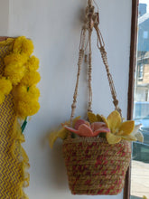 Sari and jute hanging basket