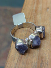 Triple Sodalite crystal ring with thick band
