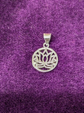 Pure Indian silver Circle Lotus Flower Pendant