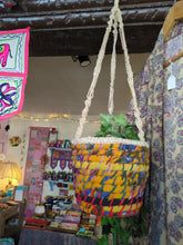 Sari and jute hanging basket