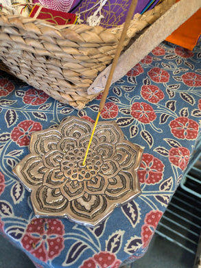 Silver lotus incense holder