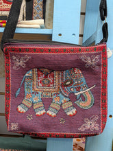 Small elephant shoulder and cross body tapestry bag