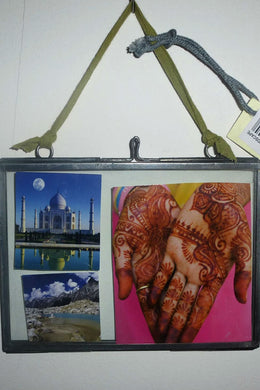 Sari tie hanging silver frame