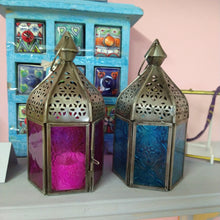 Medium moroccan glass lantern one colour, no feet