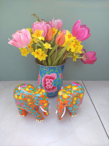 Hand-painted wooden elephant