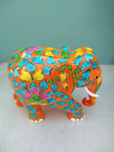 Hand-painted wooden elephant