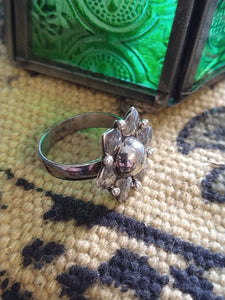 Sale Indian silver flower ring, round centre Was £20 now £15