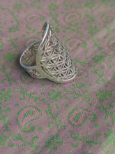 Indian silver lattice style ring