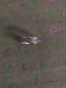 Solid Indian silver diamond design ring