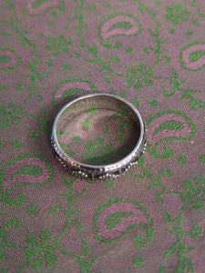 Solid Indian silver diamond design ring