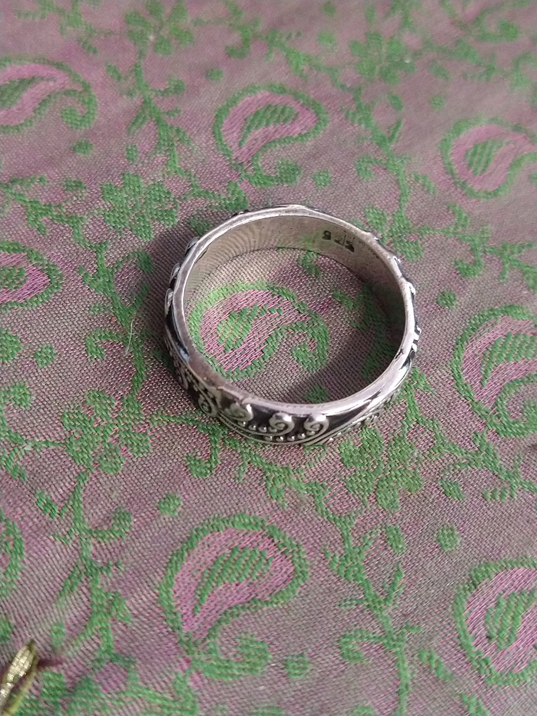 Solid Indian silver paisley ring