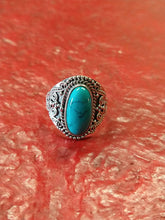 Indian silver ring with turquoise stone