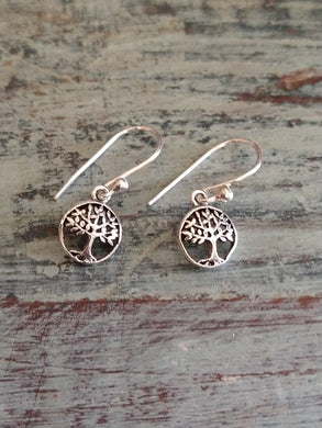 Mini Tree of life Indian silver earrings