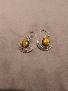 Indian Silver and Tiger's Eye earrings