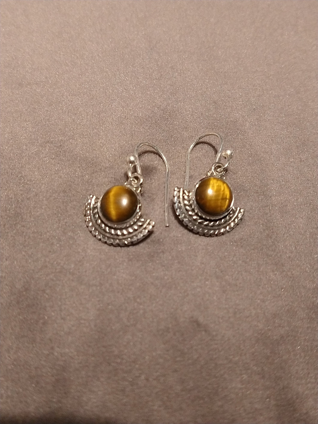 Indian Silver and Tiger's Eye earrings