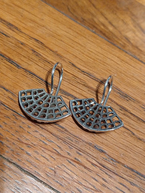 Fan style Indian silver earrings