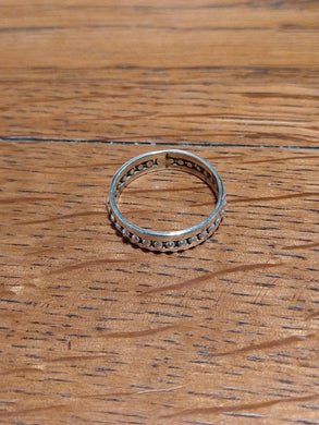 Indian silver ring with punched space design