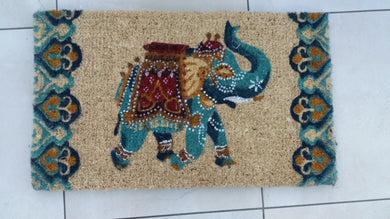 Indian elephant door mat made of coconut fibre 