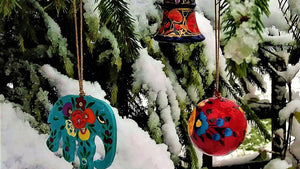 Hand painted Kashmiri Christmas decorations