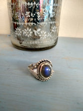 Indian silver lilac stone rings