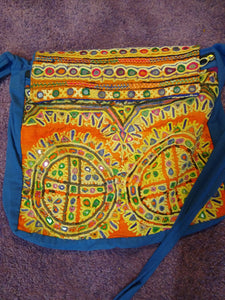 Vintage embroidery cotton satchel