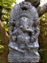 Hand-carved wooden Ganesh in silver