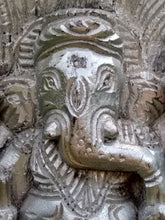 Hand-carved wooden Ganesh in silver