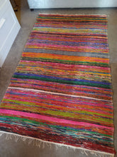 Multi colour recycled cotton rug