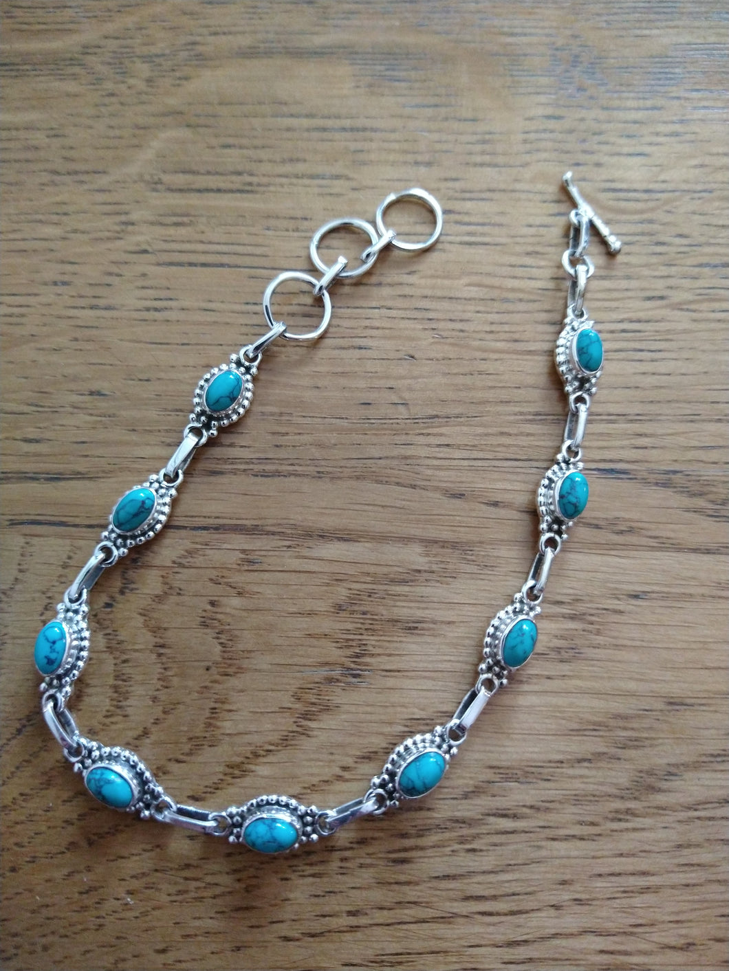 Turquoise Indian silver bracelet