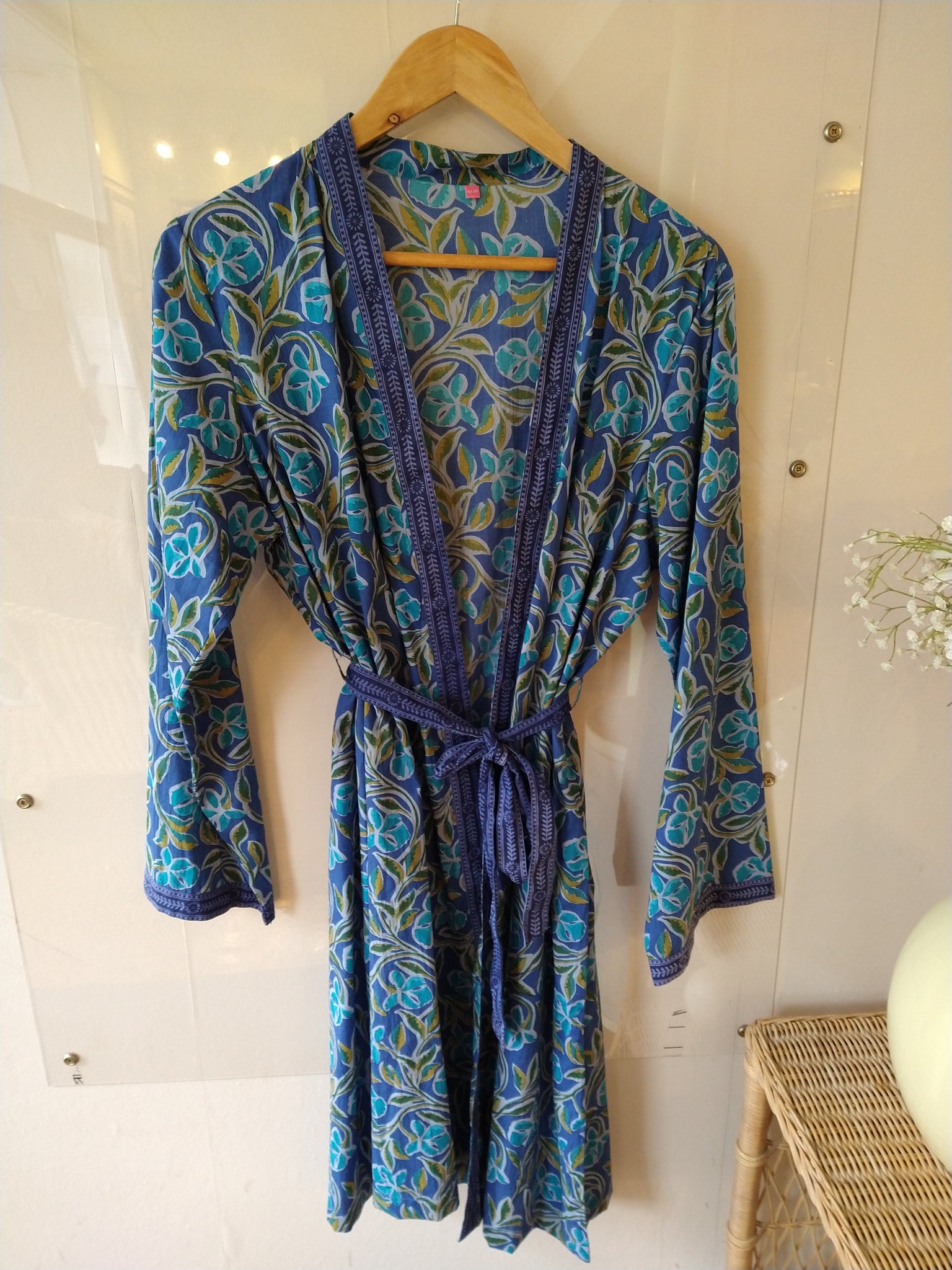 indian cotton dressing gown Indian 100% Cotton Long Kimono Robe Floral Print Women Dressing Gown Kimono Robe